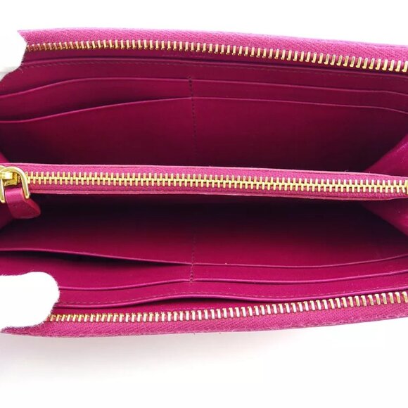 miu miu length leather Authentic used press wallet Croco tone pink type - Picture 7 of 9